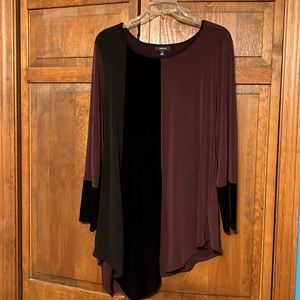 Asymmetrical shit in Maroon with black